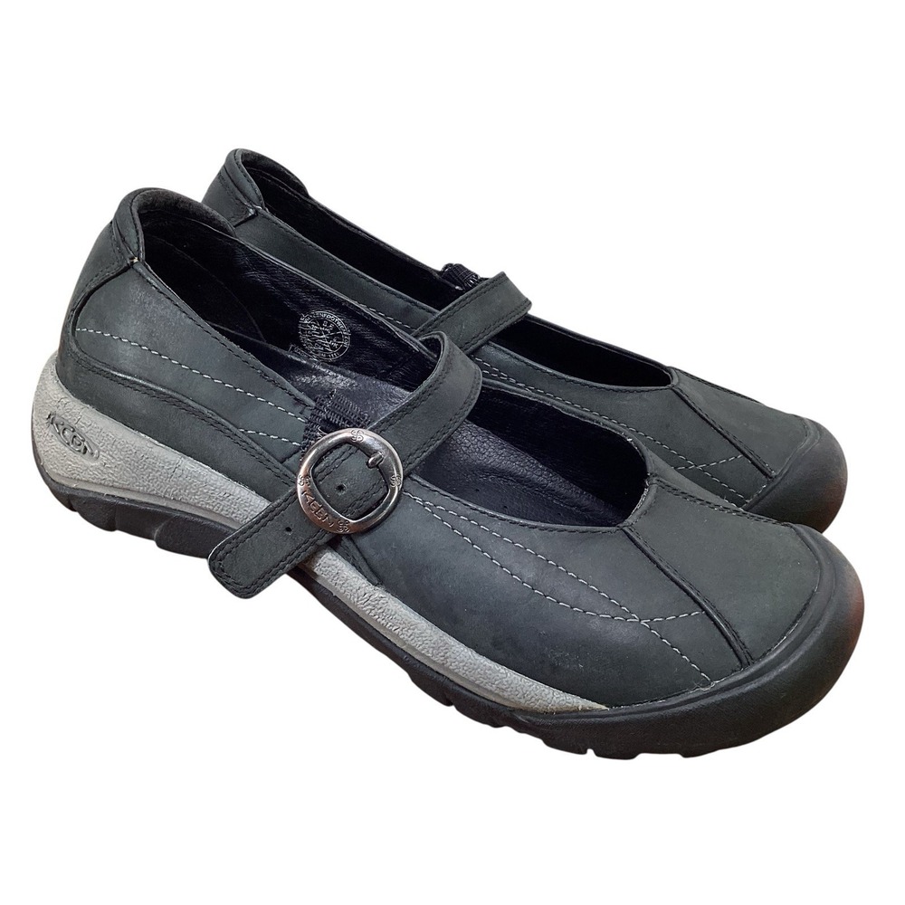 Keen Presidio Mary Jane Shoes Buckle Strap Black Leather Women's 8.5 US 39 EU